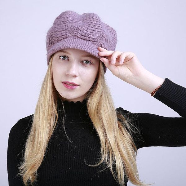 fur knitted newsboy cap winter wool hat womens comfortable warm classical peaked cap woman fashion trendy hat, Blue;gray
fur knitted newsboy cap winter wool hat womens comfortable warm classical peaked cap woman fashion trendy hat, Blue;gray