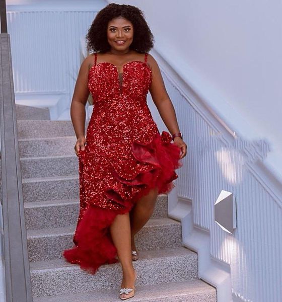 sequined dark red asymmetrical mermaid prom dresses ruffles sequins plus size evening dreess african party wear robe de soiree, Black;red
sequined dark red asymmetrical mermaid prom dresses ruffles sequins plus size evening dreess african party wear robe de soiree, Black;red