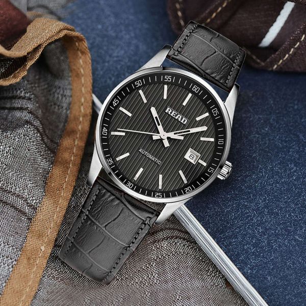 automatic 8009 business circle ruili read mechanical waterproof leather classic men's watch, Slivery;brown
automatic 8009 business circle ruili read mechanical waterproof leather classic men's watch, Slivery;brown