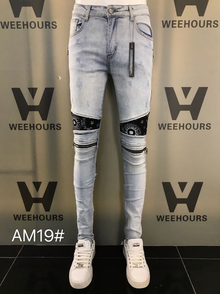 new style men's and women's jeans slim locomotive denim fashion trendy hip-hop men's jeans am19, Blue
new style men's and women's jeans slim locomotive denim fashion trendy hip-hop men's jeans am19, Blue
