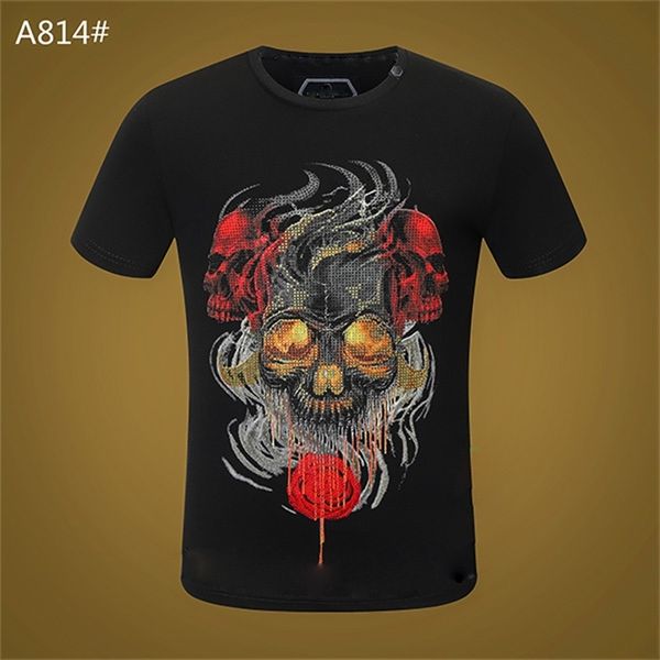 men's t-shirt short-sleeved cotton skull print t-shirt round neck crystal sequins slim t-shirt men's fashionable slip top, White;black
men's t-shirt short-sleeved cotton skull print t-shirt round neck crystal sequins slim t-shirt men's fashionable slip top, White;black