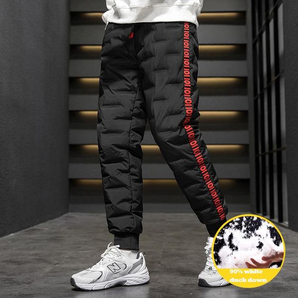 men's pants winter outdoor man casual down thicken windproof warm 90% white duck filling trousers jogger, Black
men's pants winter outdoor man casual down thicken windproof warm 90% white duck filling trousers jogger, Black