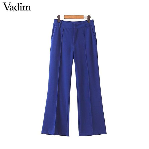 vadim women elegant blue long pants zipper fly pockets european style female stylish work wear trousers pantalones kb067 y200114, Black;white
vadim women elegant blue long pants zipper fly pockets european style female stylish work wear trousers pantalones kb067 y200114, Black;white