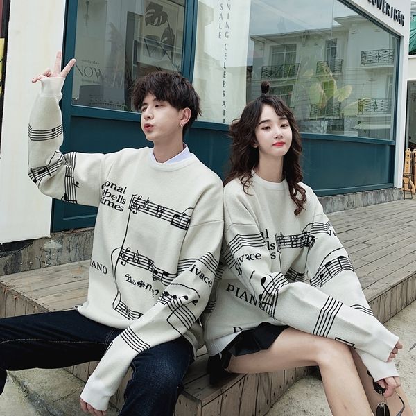 autumn and winter new fashion casual couples sweater round neck korean version of the male printing pullovers white s-2xl 201022, White;black
autumn and winter new fashion casual couples sweater round neck korean version of the male printing pullovers white s-2xl 201022, White;black