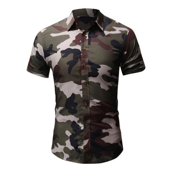 short casual men clothes fashion mens button personality camouflag short sleeve shirt blouse w410, White;black
short casual men clothes fashion mens button personality camouflag short sleeve shirt blouse w410, White;black