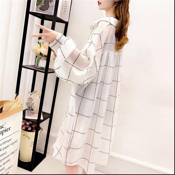 women blouse summer long loose plaid shirt black white chiffon shirt kimono cardigan loose kimono ladies sun protective
women blouse summer long loose plaid shirt black white chiffon shirt kimono cardigan loose kimono ladies sun protective