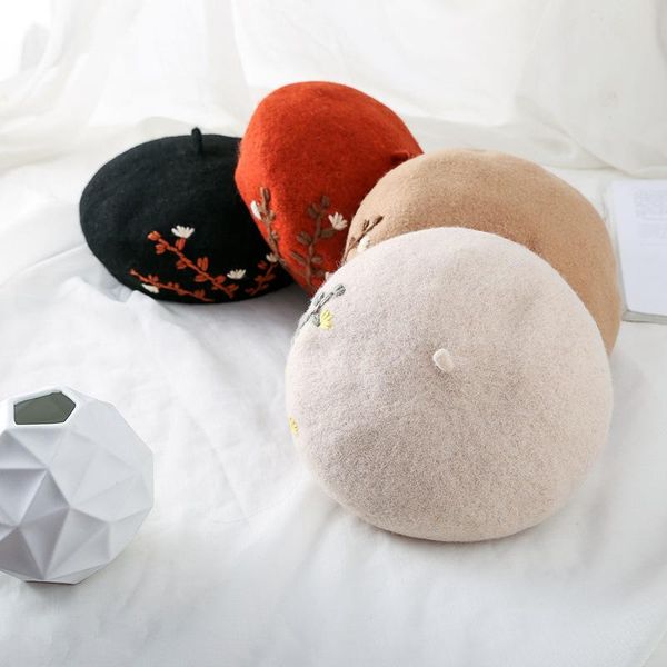 berets embroidered flower wool beret korean autumn winter hats for women ladies painter cap vintage bonnet beanie chapeau femme, Blue;gray
berets embroidered flower wool beret korean autumn winter hats for women ladies painter cap vintage bonnet beanie chapeau femme, Blue;gray
