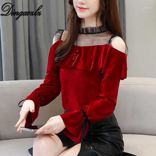 women's blouses & shirts dingaozlz gold velvet lady office shirt korean elegant female hollow out long sleeve casual blouse 2021 1, White
women's blouses & shirts dingaozlz gold velvet lady office shirt korean elegant female hollow out long sleeve casual blouse 2021 1, White