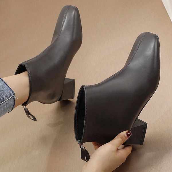 women ankle boots square toe zipper fashion booties female boots winter warm square heel short women shoes botas mujer #tt7o, Black
women ankle boots square toe zipper fashion booties female boots winter warm square heel short women shoes botas mujer #tt7o, Black