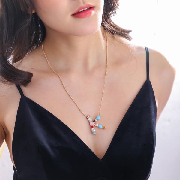 pendant necklaces rainbow color 26 letters statement copper necklace for woman luxury multi cubic zircionia pendat collar girls, Silver
pendant necklaces rainbow color 26 letters statement copper necklace for woman luxury multi cubic zircionia pendat collar girls, Silver
