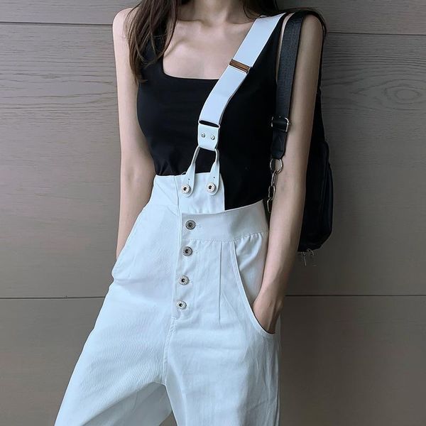 2021 new belt pretty white coveralls high street pants jeans ntkn, Black;white
2021 new belt pretty white coveralls high street pants jeans ntkn, Black;white
