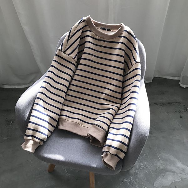 new 2021 spring hoodie turn down collar striped long sleeve casual hoodies loose style thick women clothes pullovers rs6m, Black
new 2021 spring hoodie turn down collar striped long sleeve casual hoodies loose style thick women clothes pullovers rs6m, Black