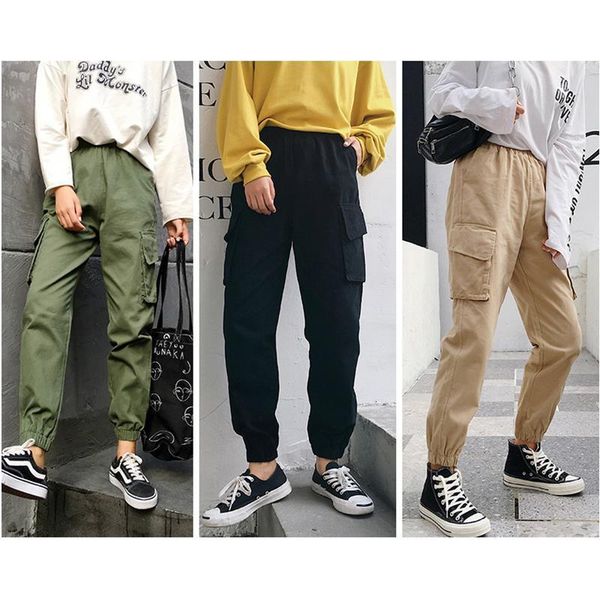 streetwear cargo pants women casual joggers black high waist loose female trousers korean style ladies pants capri e32102, Black;white
streetwear cargo pants women casual joggers black high waist loose female trousers korean style ladies pants capri e32102, Black;white