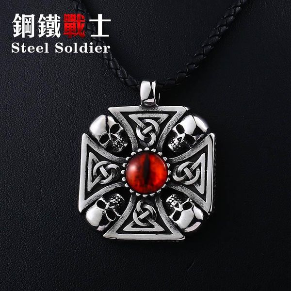 pendant necklaces steel soldier christian cross with red eye necklace 316l stainless chain skull viking fashion jewelry, Silver
pendant necklaces steel soldier christian cross with red eye necklace 316l stainless chain skull viking fashion jewelry, Silver