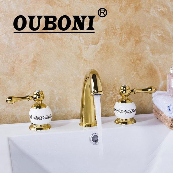 ouboni luxury 3pcs set bathtub golden plated bathroom faucet set european split basin mixer tap ceramic faucet body two handles1
ouboni luxury 3pcs set bathtub golden plated bathroom faucet set european split basin mixer tap ceramic faucet body two handles1