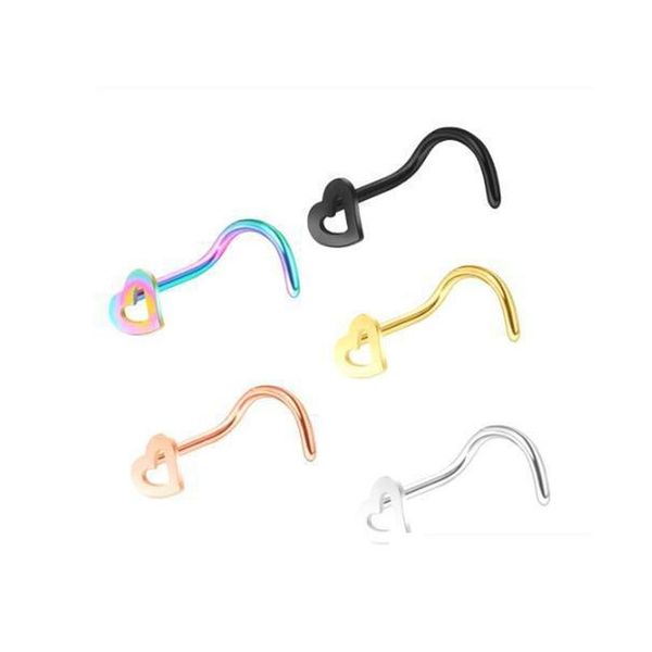 surgical steel heart nose stud rings screw bend piercing jewelry women nose pin uoxtw, Silver
surgical steel heart nose stud rings screw bend piercing jewelry women nose pin uoxtw, Silver