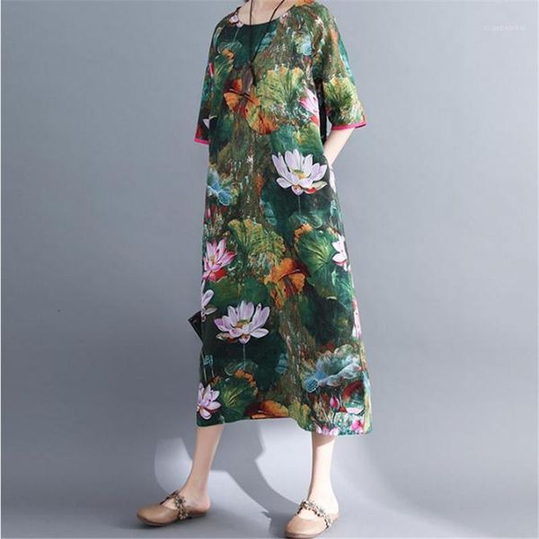 o neck large size dress 2020 summer new mid-sleeve ethnic style loose cotton linen lotus casual pockets dress1, Black;gray
o neck large size dress 2020 summer new mid-sleeve ethnic style loose cotton linen lotus casual pockets dress1, Black;gray