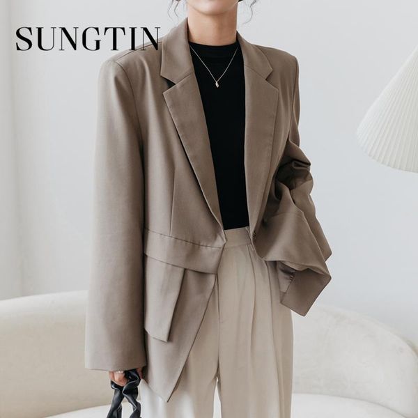 sungtin vintage office lady blazer women korean loose elegant blazer coats black solid casual jacket suit work chic notched, White;black
sungtin vintage office lady blazer women korean loose elegant blazer coats black solid casual jacket suit work chic notched, White;black