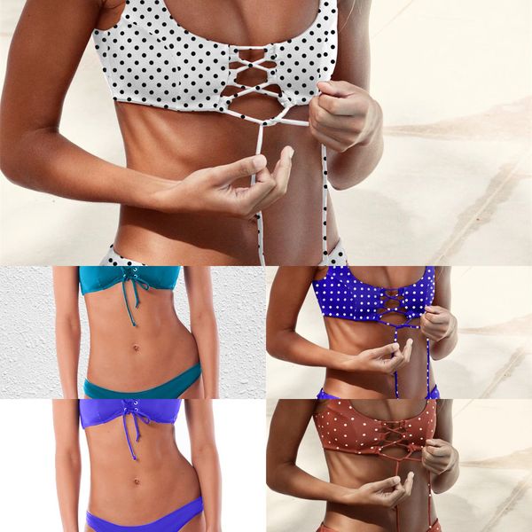 2020 retro white polka dot bandeau biquini lace up swim wear bathing suit female swimsuit swimwear women brazilian bikini y1120, White;black
2020 retro white polka dot bandeau biquini lace up swim wear bathing suit female swimsuit swimwear women brazilian bikini y1120, White;black