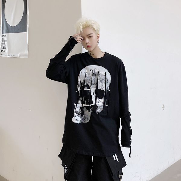 2021 autumn skull hip hop sleeve long t-shirt men with zipper t-shirts of large size japanese streetwear sjk9, White;black
2021 autumn skull hip hop sleeve long t-shirt men with zipper t-shirts of large size japanese streetwear sjk9, White;black