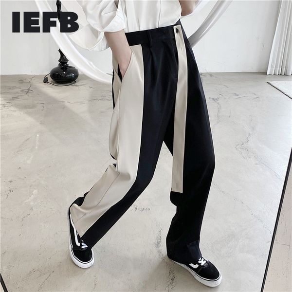 iefb /men's wear casual contrast color patchwork suit pants for male autumn new straight pants loose niche new y2296 201106, Black
iefb /men's wear casual contrast color patchwork suit pants for male autumn new straight pants loose niche new y2296 201106, Black