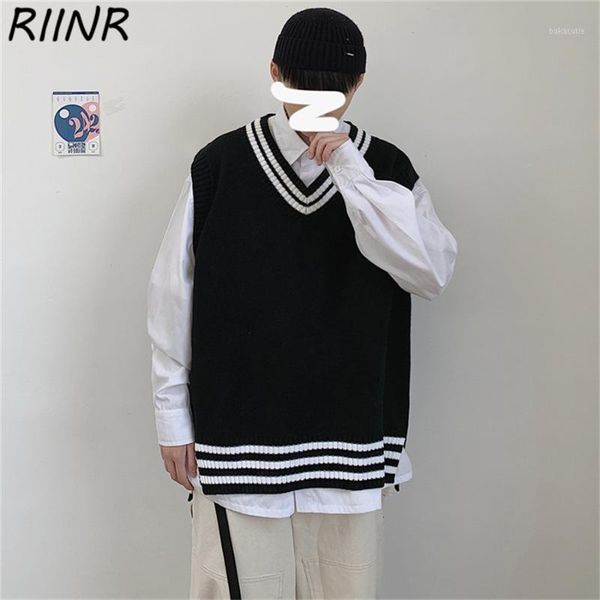 riinr spring and autumn outer wear sweater vest men's handsome knitwear loose korean vest m-2xl1, Black;white
riinr spring and autumn outer wear sweater vest men's handsome knitwear loose korean vest m-2xl1, Black;white