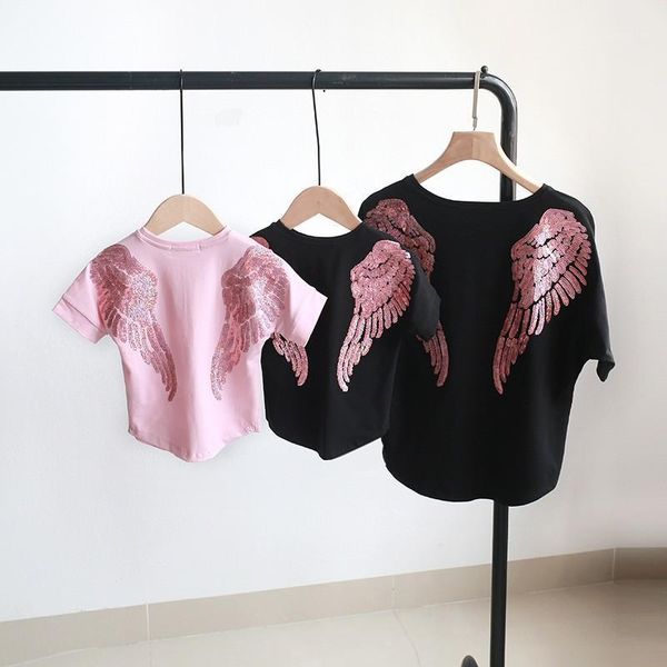 2020 summer mother daughter t shirt matching family outfits mummy girls dress matching outfits back sequin wing1, Blue
2020 summer mother daughter t shirt matching family outfits mummy girls dress matching outfits back sequin wing1, Blue
