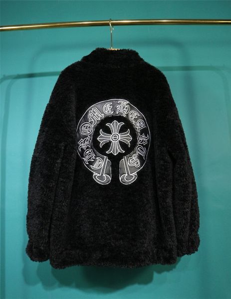 chao brand winter crosin men's and women's thickened wool lamb cross sanskrit patch embroidered jacket, Black
chao brand winter crosin men's and women's thickened wool lamb cross sanskrit patch embroidered jacket, Black