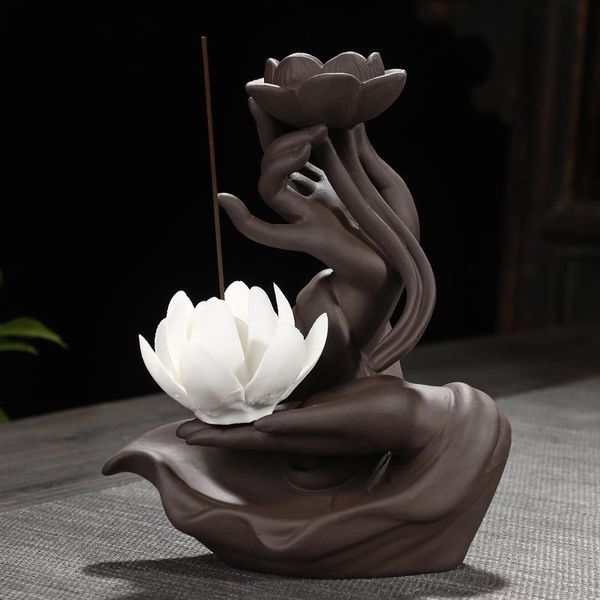 fragrance lamps buddha hand backflow incense burner ceramic lotus stick holder wierook waterval mountain river handicraft
fragrance lamps buddha hand backflow incense burner ceramic lotus stick holder wierook waterval mountain river handicraft