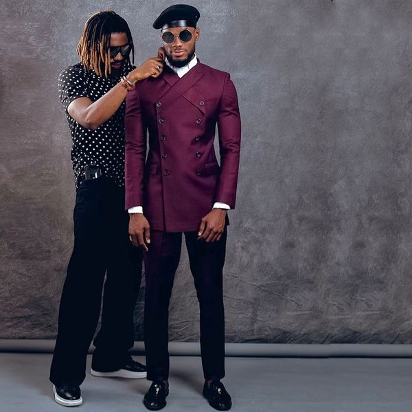 fashionable burgundy double breasted mens tuxedos two pieces slim fit grooms suits sets custom made blazer and pants, Black;gray
fashionable burgundy double breasted mens tuxedos two pieces slim fit grooms suits sets custom made blazer and pants, Black;gray