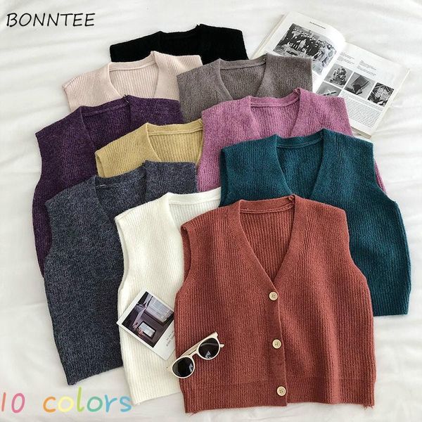 women's vests sweater vest women fashion all-match fall sleeveless elasticity basic teenagers single breasted cropped mujer 20211, Black;white
women's vests sweater vest women fashion all-match fall sleeveless elasticity basic teenagers single breasted cropped mujer 20211, Black;white