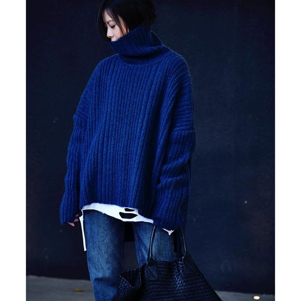 micoco m2207c literature and art leisure contracted after short before long loose bat sleeve thick turtleneck sweater, White;black
micoco m2207c literature and art leisure contracted after short before long loose bat sleeve thick turtleneck sweater, White;black