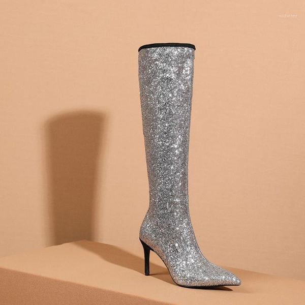 us4-11 womens pointy toe sequins bling sliver knee thigh boots stilettos high heels shoes crystal t-stage party plus size1, Black
us4-11 womens pointy toe sequins bling sliver knee thigh boots stilettos high heels shoes crystal t-stage party plus size1, Black