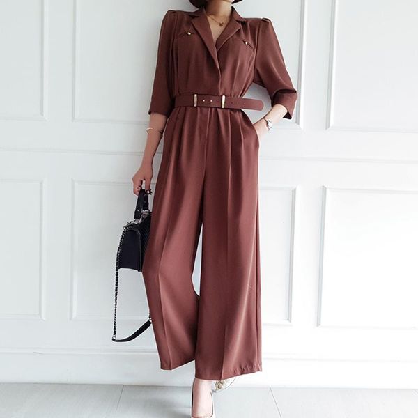 office lady elegant wide leg jumpsuits women autumn rompers belted waist playsuits long pants overalls1, Black;white
office lady elegant wide leg jumpsuits women autumn rompers belted waist playsuits long pants overalls1, Black;white
