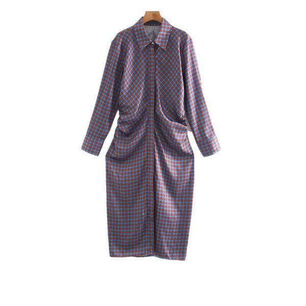 retro plaid blouse dress women autumn winter button long sleeve a-line dress korean fashion streetwear midi long, Black;gray
retro plaid blouse dress women autumn winter button long sleeve a-line dress korean fashion streetwear midi long, Black;gray