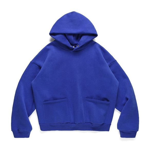 men hoodie big pockets blue hoodies hip hop sweatshirts fleece sweatshirt men's women, Black
