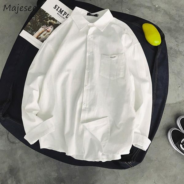 men's casual shirts men solid simple all match long sleeve shirt mens korean style males ulzzang fashion clothes daily, White;black
men's casual shirts men solid simple all match long sleeve shirt mens korean style males ulzzang fashion clothes daily, White;black