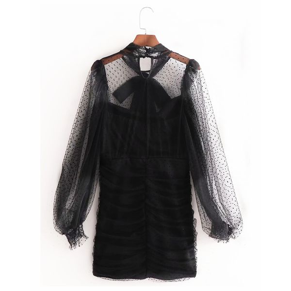 new black dotted tulle mesh party dresses for women 2021 see through long sleeve mini woman chic bow prom dress ah90, Black;gray
new black dotted tulle mesh party dresses for women 2021 see through long sleeve mini woman chic bow prom dress ah90, Black;gray