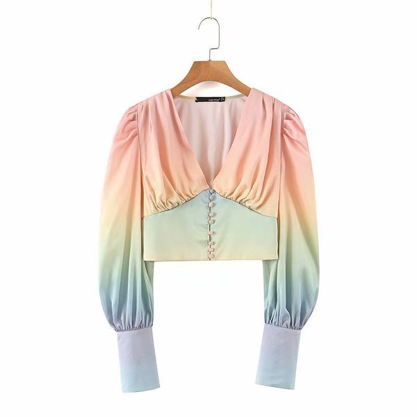 deat new summer fashion casual long sleeve v neck patchwork double-breasted pleated short shirt wimen se292 201126, White
deat new summer fashion casual long sleeve v neck patchwork double-breasted pleated short shirt wimen se292 201126, White