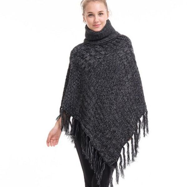 women's sweaters autumn winter poncho style turtleneck knitted female oversized pullover women knitwear jumper fashion loose cape coat, White;black
women's sweaters autumn winter poncho style turtleneck knitted female oversized pullover women knitwear jumper fashion loose cape coat, White;black