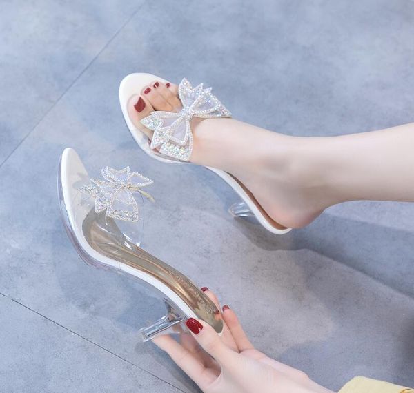high-heel heels six.5 in butterfly-knot casual mules transparent pvc female open-toed shoes, Black
high-heel heels six.5 in butterfly-knot casual mules transparent pvc female open-toed shoes, Black