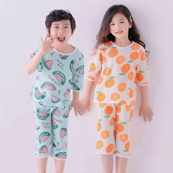 children's 3 / 4-sve housewear thin cotton medium large boys' and girls' short sve air-conditioned cloth baby pajamas suit su, Blue;red
children's 3 / 4-sve housewear thin cotton medium large boys' and girls' short sve air-conditioned cloth baby pajamas suit su, Blue;red