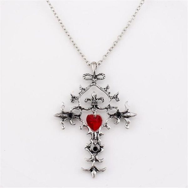 new fashion retro punk gothic hip hop cross vampire diaries creative love men's necklace halloween special gift, Silver
new fashion retro punk gothic hip hop cross vampire diaries creative love men's necklace halloween special gift, Silver