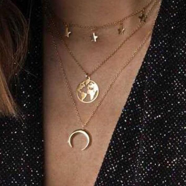 pendant necklaces european trendy multilayer star moon women vintage ox horn crescent clavicle necklace jewelry yn817, Silver
pendant necklaces european trendy multilayer star moon women vintage ox horn crescent clavicle necklace jewelry yn817, Silver