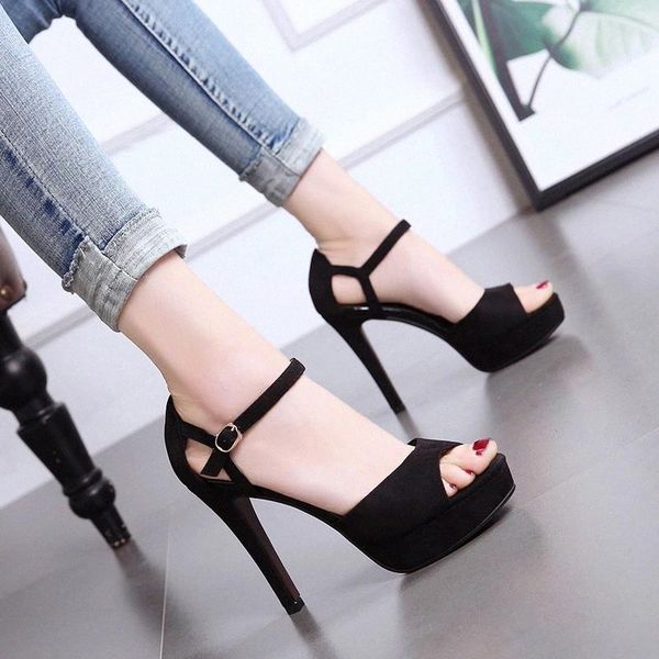 summer flock cover heel women shoes sandals 2018 hollow high heels 11.5cm fish mouth sandals women platform female #oa37, Black
summer flock cover heel women shoes sandals 2018 hollow high heels 11.5cm fish mouth sandals women platform female #oa37, Black
