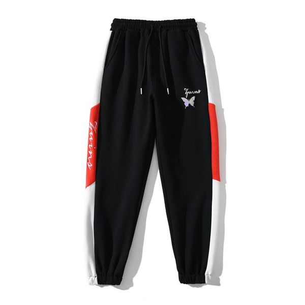 new plush pants hip hop color matching butterfly print winter pants sports dance student men's loose and warm, White;black
new plush pants hip hop color matching butterfly print winter pants sports dance student men's loose and warm, White;black