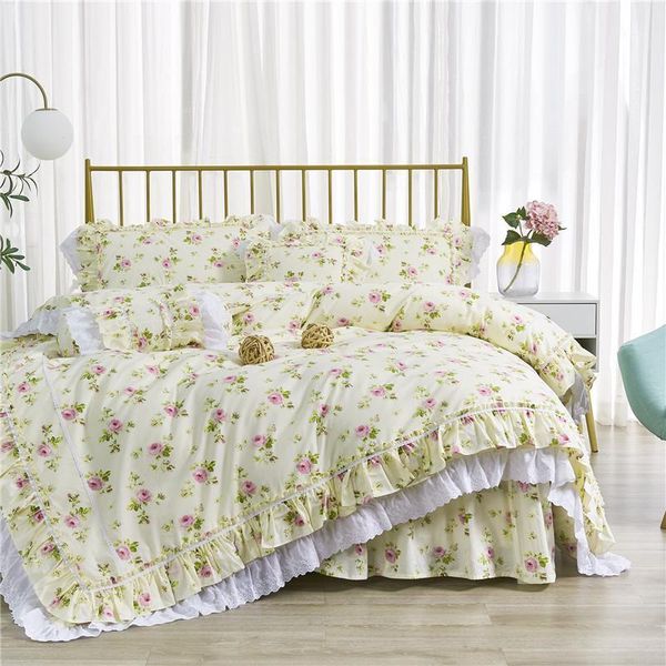 pure cotton pastoral style korean princess lace ruffles embroidery skirt-style fresh floral bedding set yyx1
pure cotton pastoral style korean princess lace ruffles embroidery skirt-style fresh floral bedding set yyx1