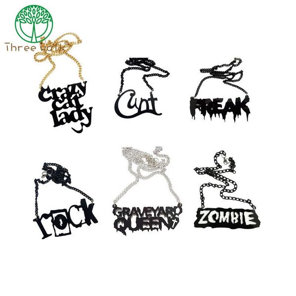 pendant necklaces fashion jewelry hallowmas zombie necklace for women link chains black letter ds dj accessories, Silver
pendant necklaces fashion jewelry hallowmas zombie necklace for women link chains black letter ds dj accessories, Silver