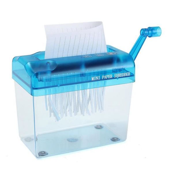 A6 Small Portable Mini Manual Shredder Cut Paper For Home Office Mini Blue Shredder Crusher Destroyer Paper Documents Cutting Machine