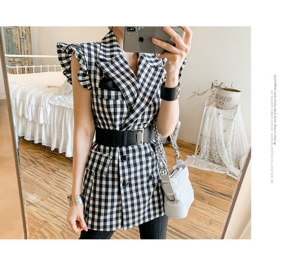 2021 new summer outerwear plaid blazer casual women jackets suit vest female thin jacket coat office lady sleeveless coat with sashes, Black;brown
2021 new summer outerwear plaid blazer casual women jackets suit vest female thin jacket coat office lady sleeveless coat with sashes, Black;brown